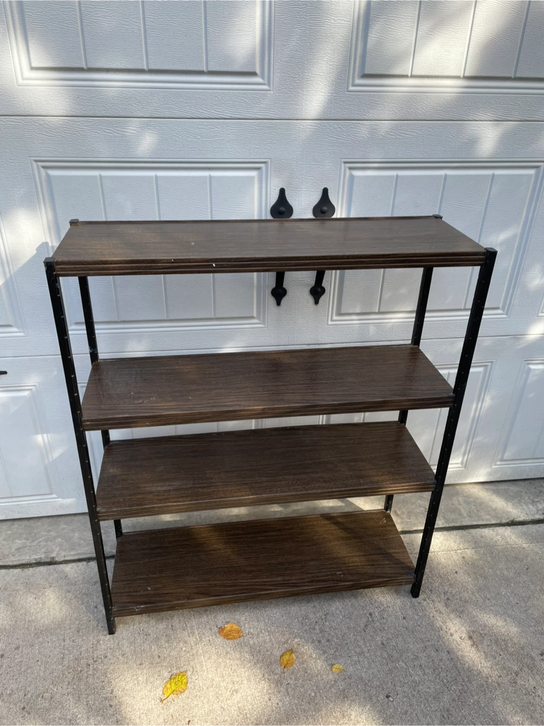 Four-Tier Dark Wood Grain Bookshelf