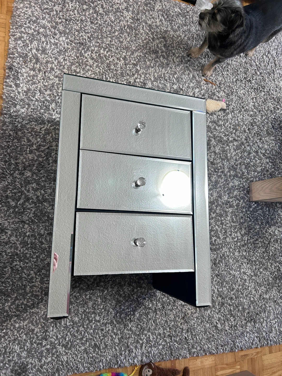 200$ Mirrored 3-Drawer Nightstand