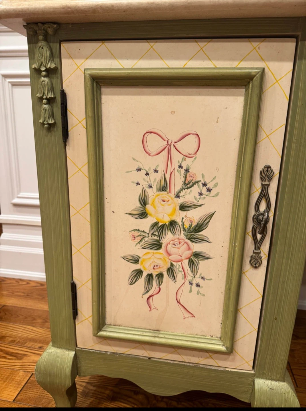 Vintage Painted Writing Desk with Floral Motif - photo 5
