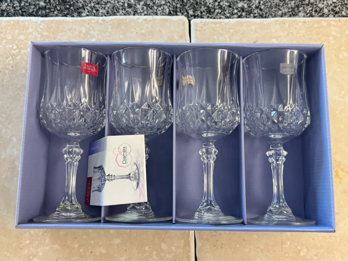 Cristal d’Arques Paris Longchamp Crystal Wine Glasses
