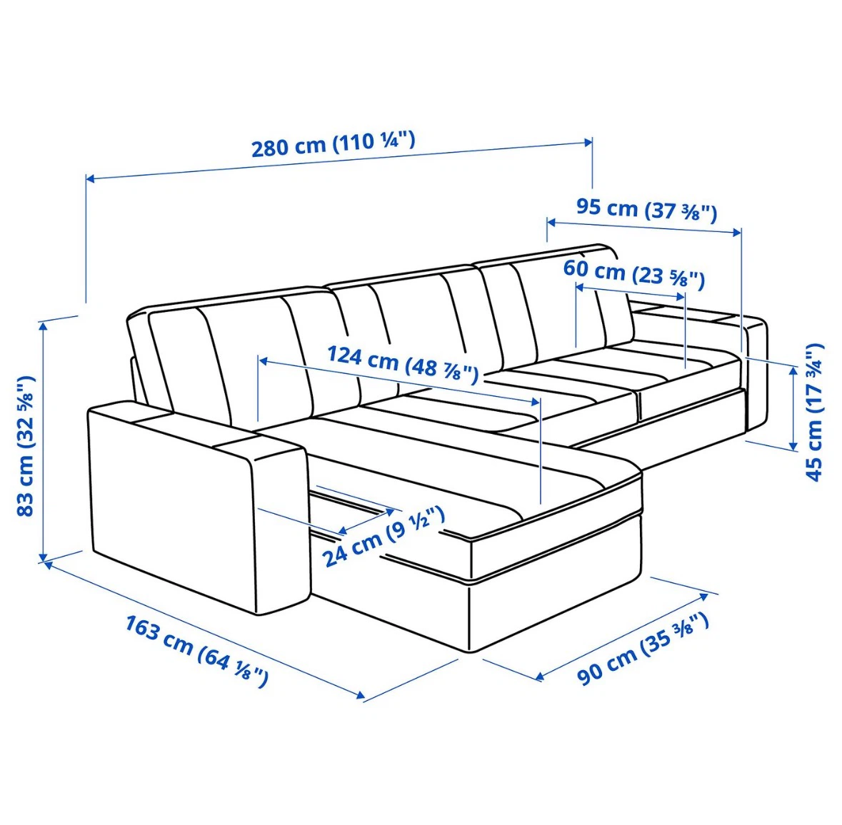 IKEA Kivik Sectional Sofa with Chaise - photo 2
