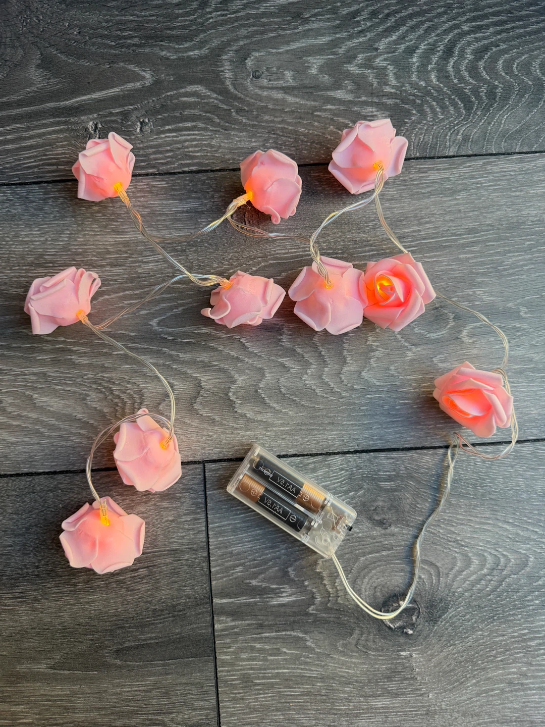 Pink Rose Flower Fairy Lights