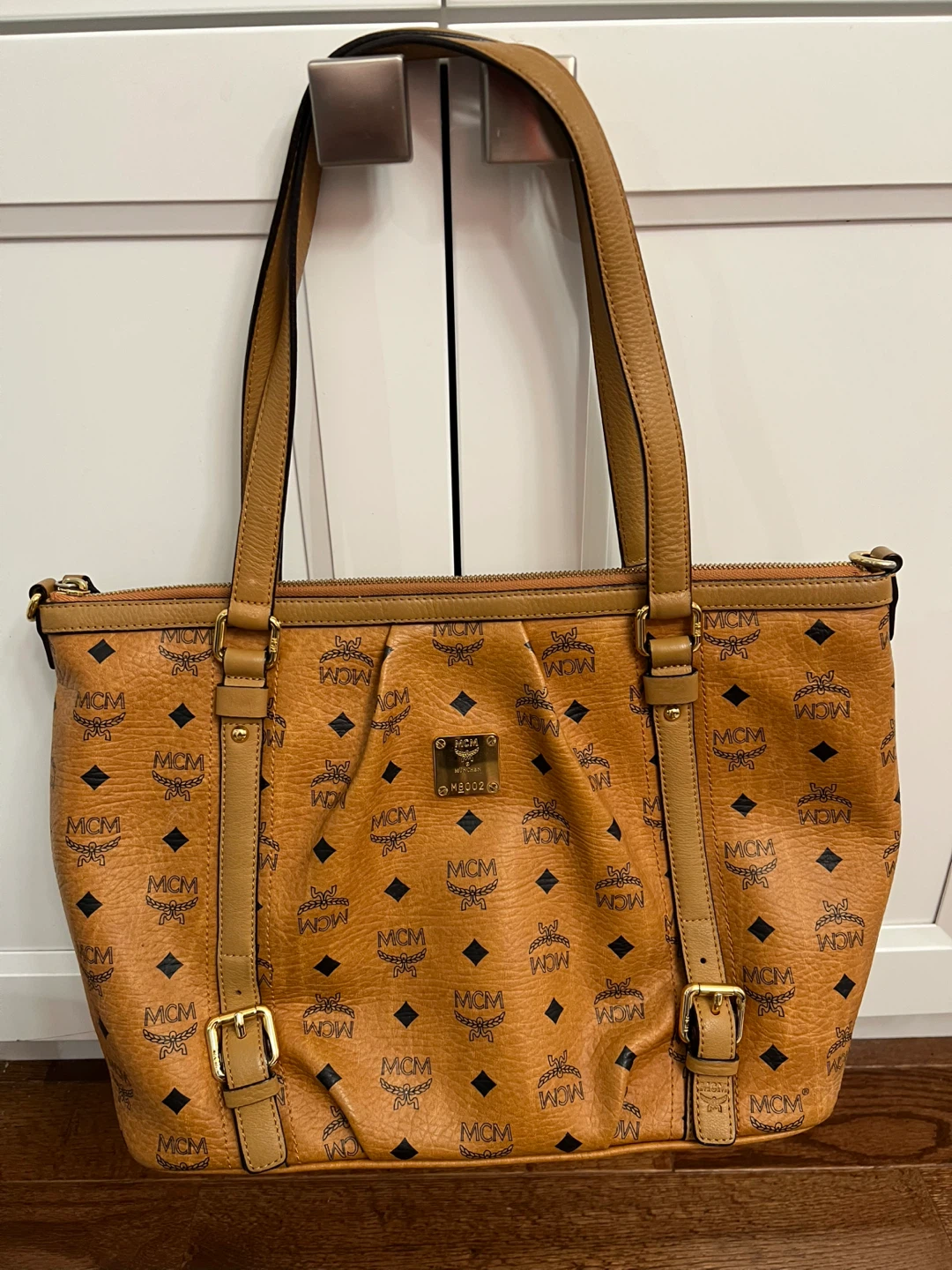 MCM Visetos Logo Tote Bag