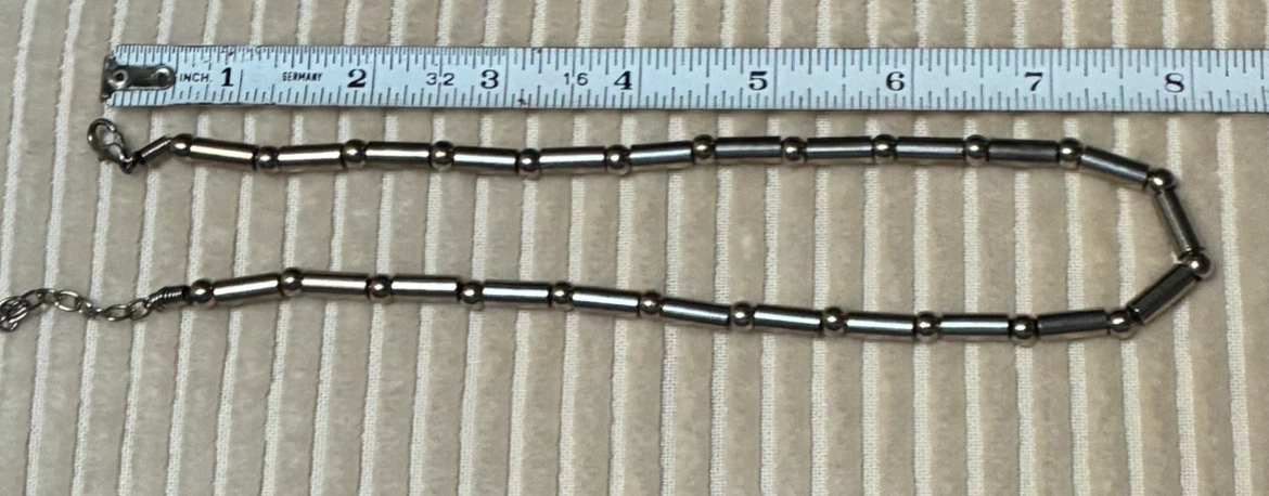 Choker Gunmetal Silver-Tone  Necklace Sleek Industrial - photo 2