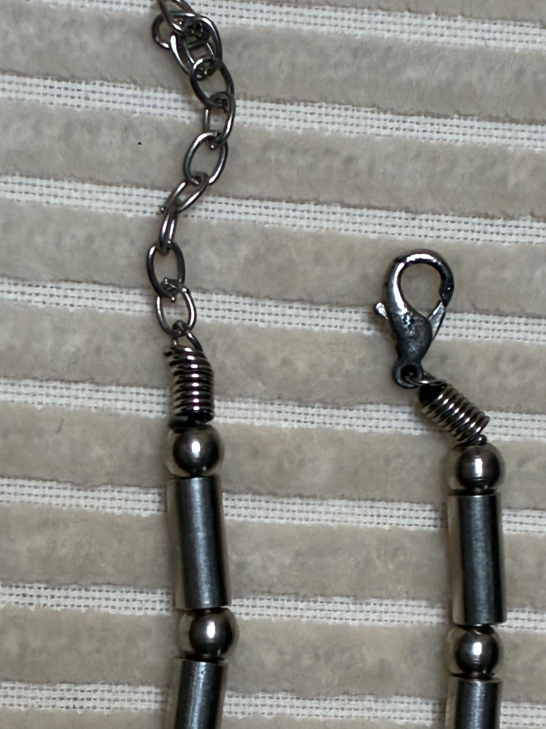 Choker Gunmetal Silver-Tone  Necklace Sleek Industrial - photo 3