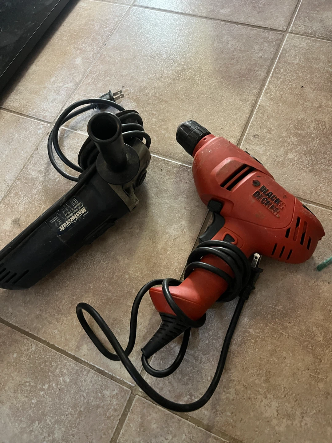 Angle grinder and drill