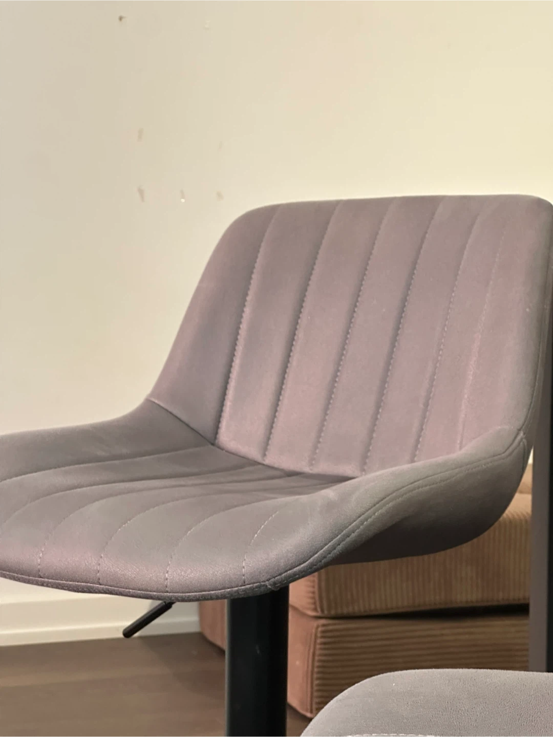 Set of Two Gray Upholstered Bar Stools - photo 4