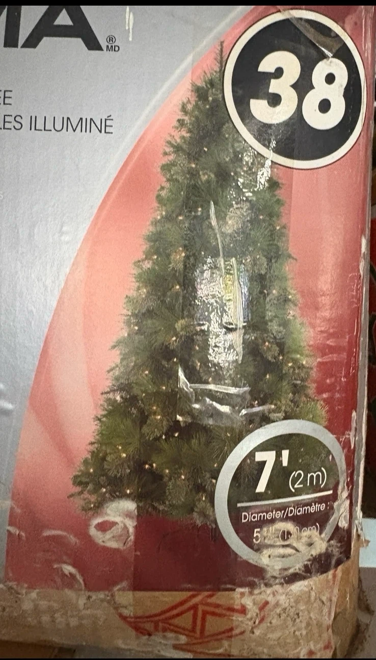 Noma 7' Lighted Long Needle Christmas Tree