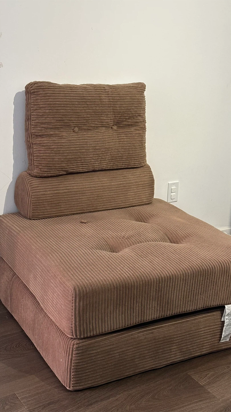 Brown Corduroy Floor Chair