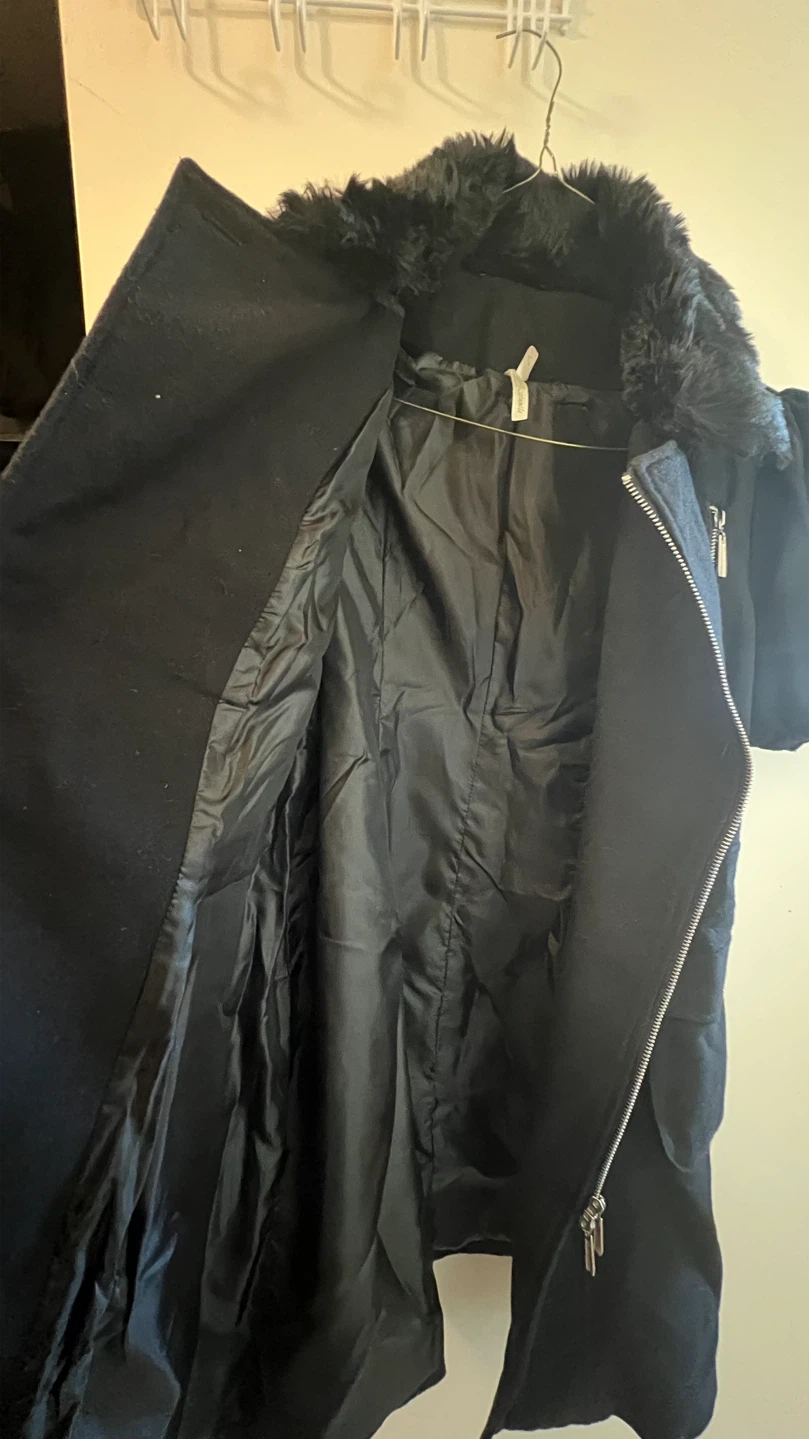Vintage Goth Black Asymmetrical Zip Dress Coat - photo 4