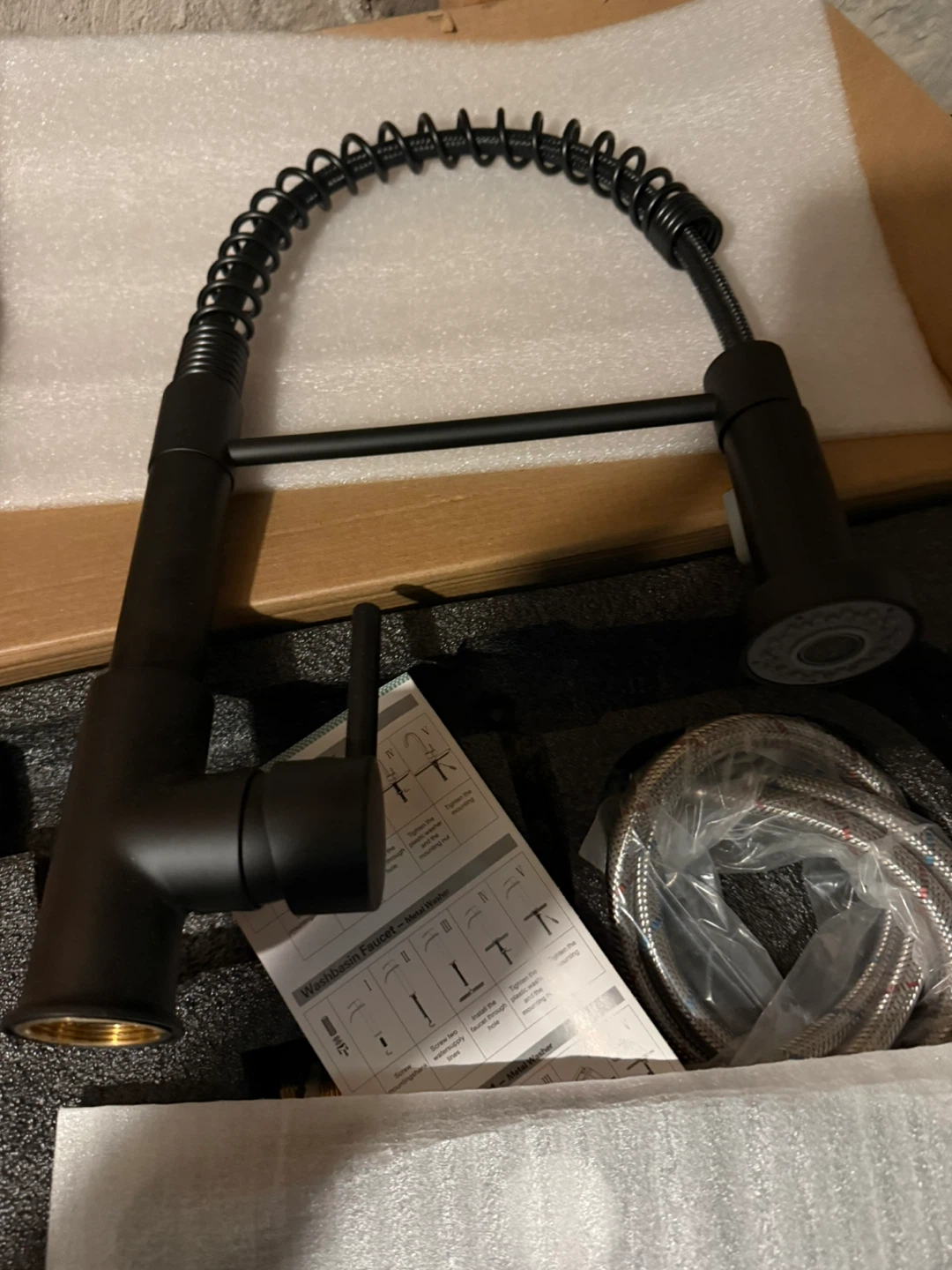 Matte Black Pull-Down Kitchen Sink / Laundry Faucet - Open Box