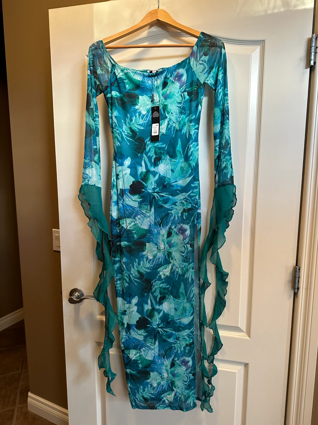 New with tags  size medium blue combo maxi dress