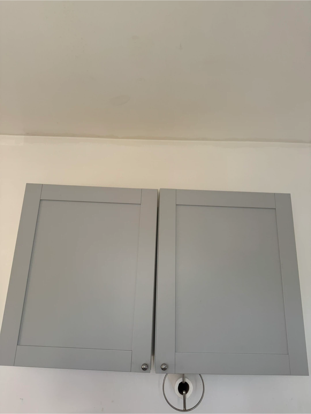 Pair of Light Gray Kitchen Wall Cabinets