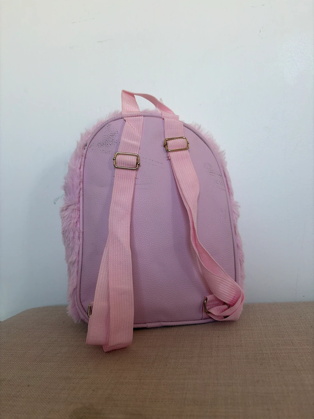 Pink Faux Fur Cat Backpack - photo 2