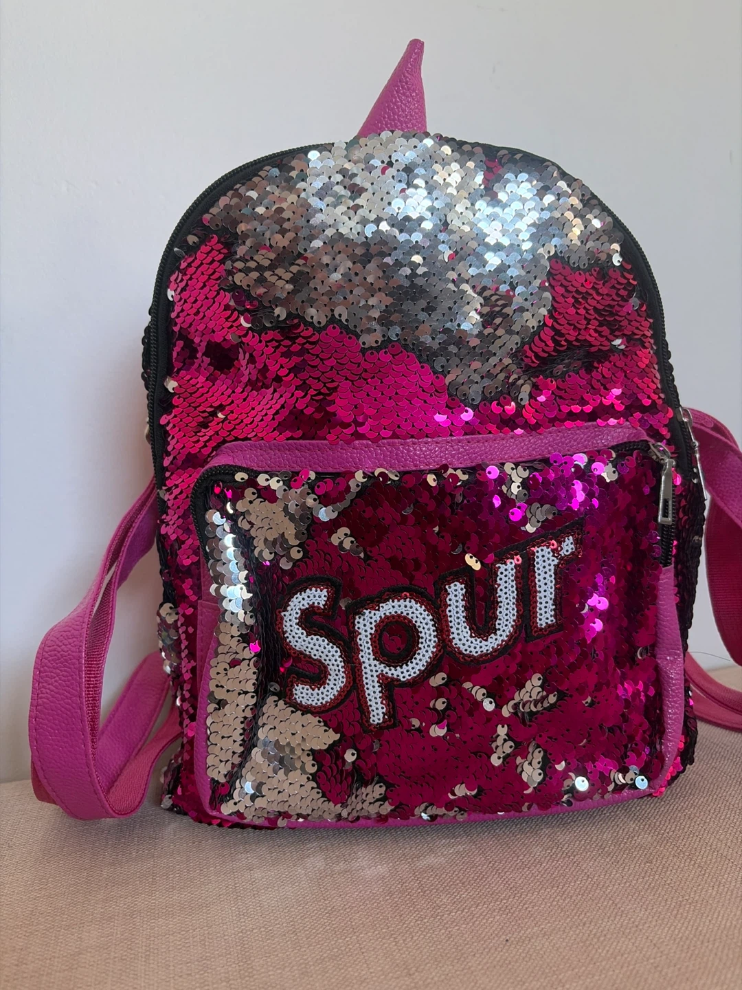 Pink Sequin Spur Backpack