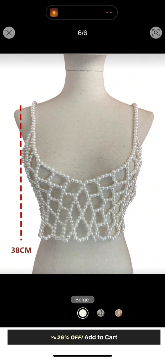Pearl Body Chain Top