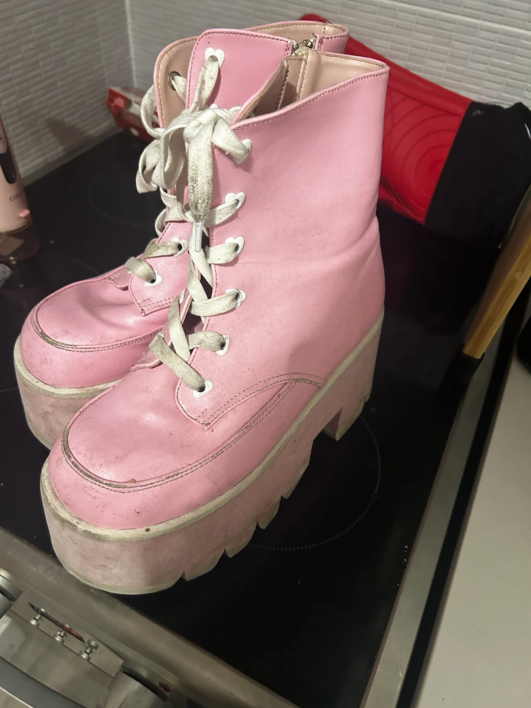 Pink Platform Boots