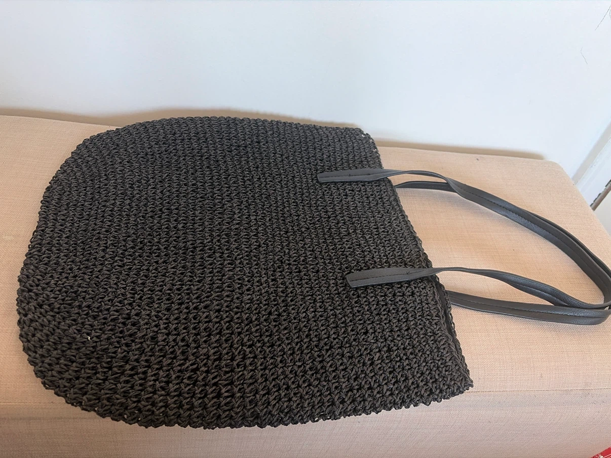 Black Woven Tote Bag