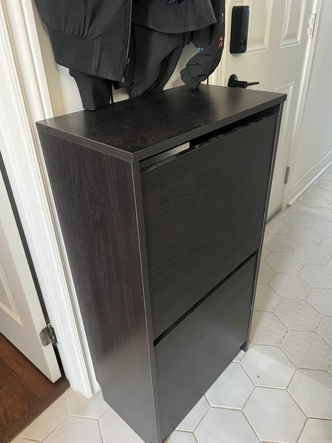 Black Two-Tier Shoe Cabinet - photo 2