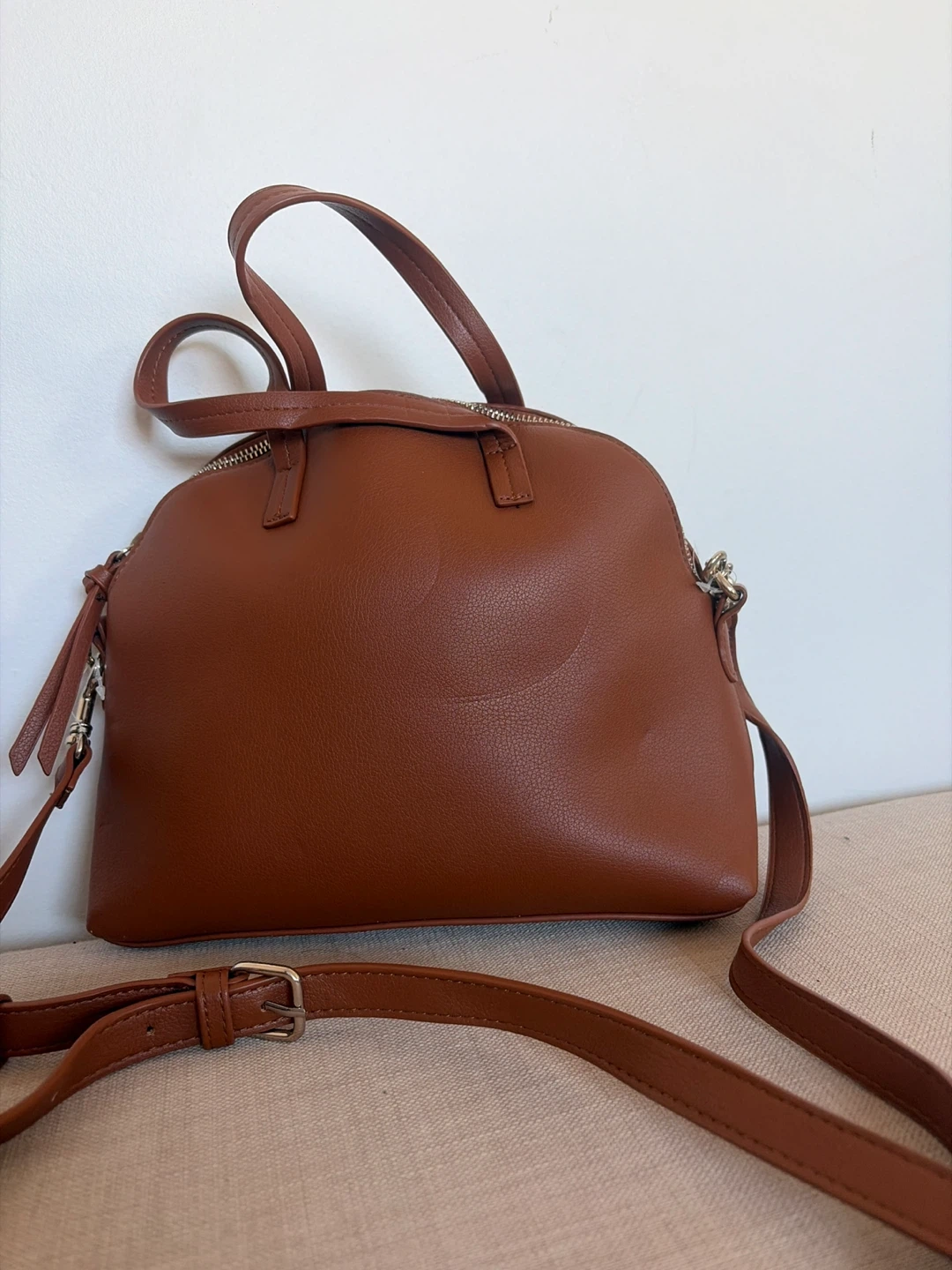 Brown Leather Crossbody Handbag