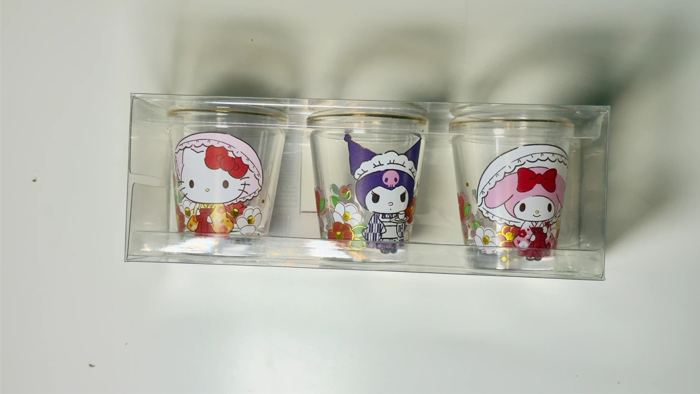 Sanrio Hello Kitty, My Melody, and Kuromi Shot Glass Set