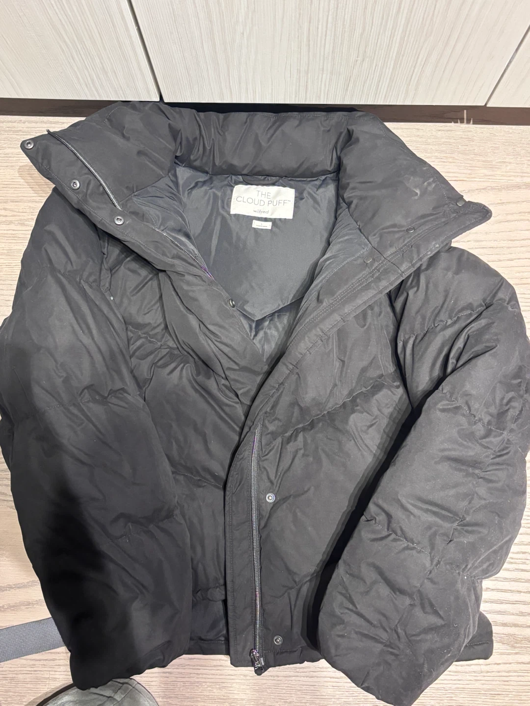 Aritzia Wilfred- Cloud Puff Puffer, Black, size L