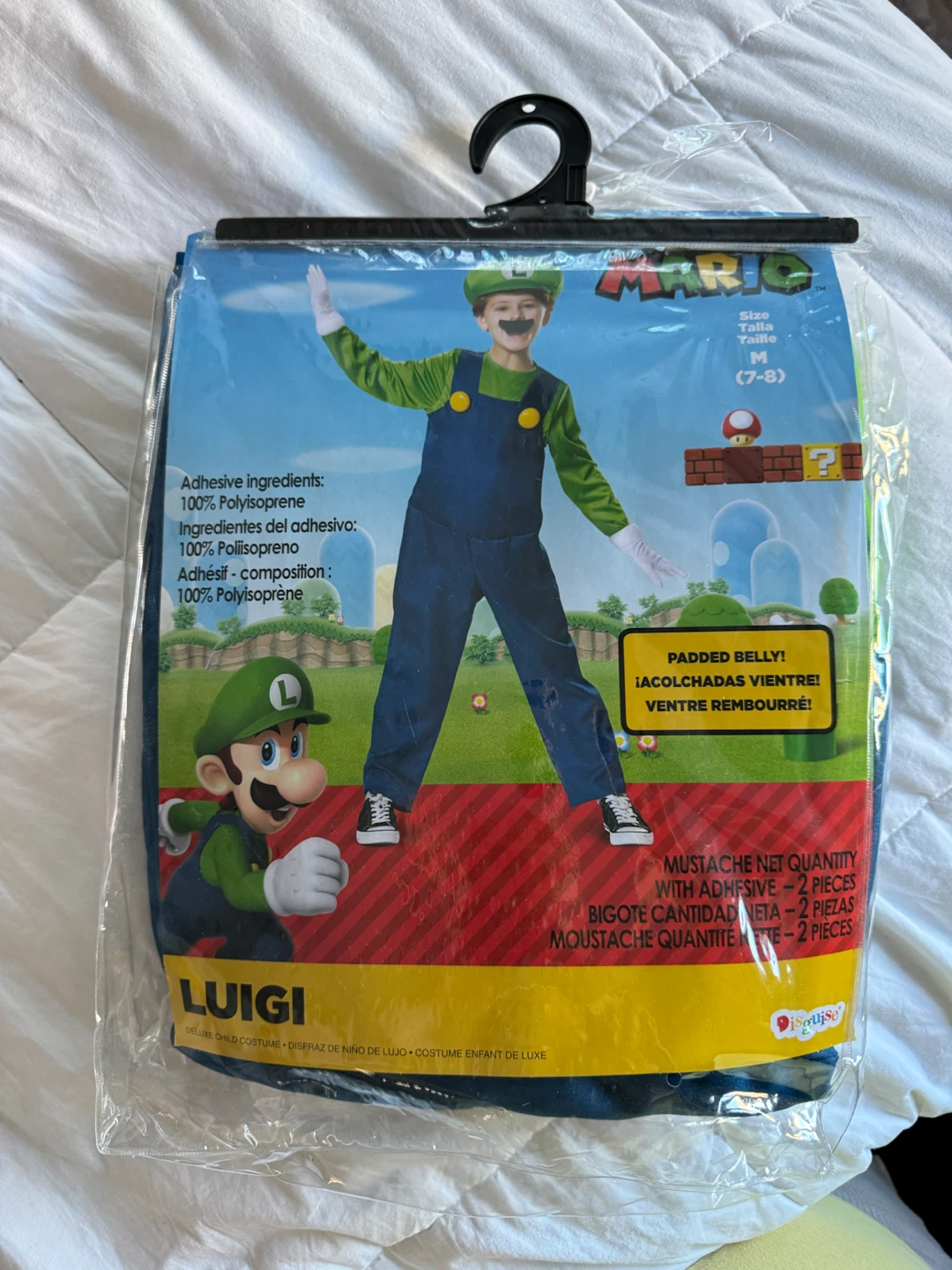 Brand New Luigi Costume Super Mario Brothers kids Medium - photo 2