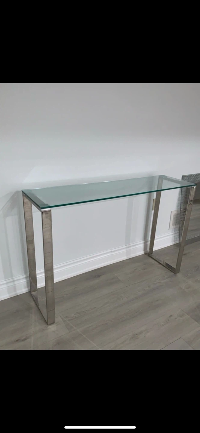 Modern Glass & Chrome Table - photo 2