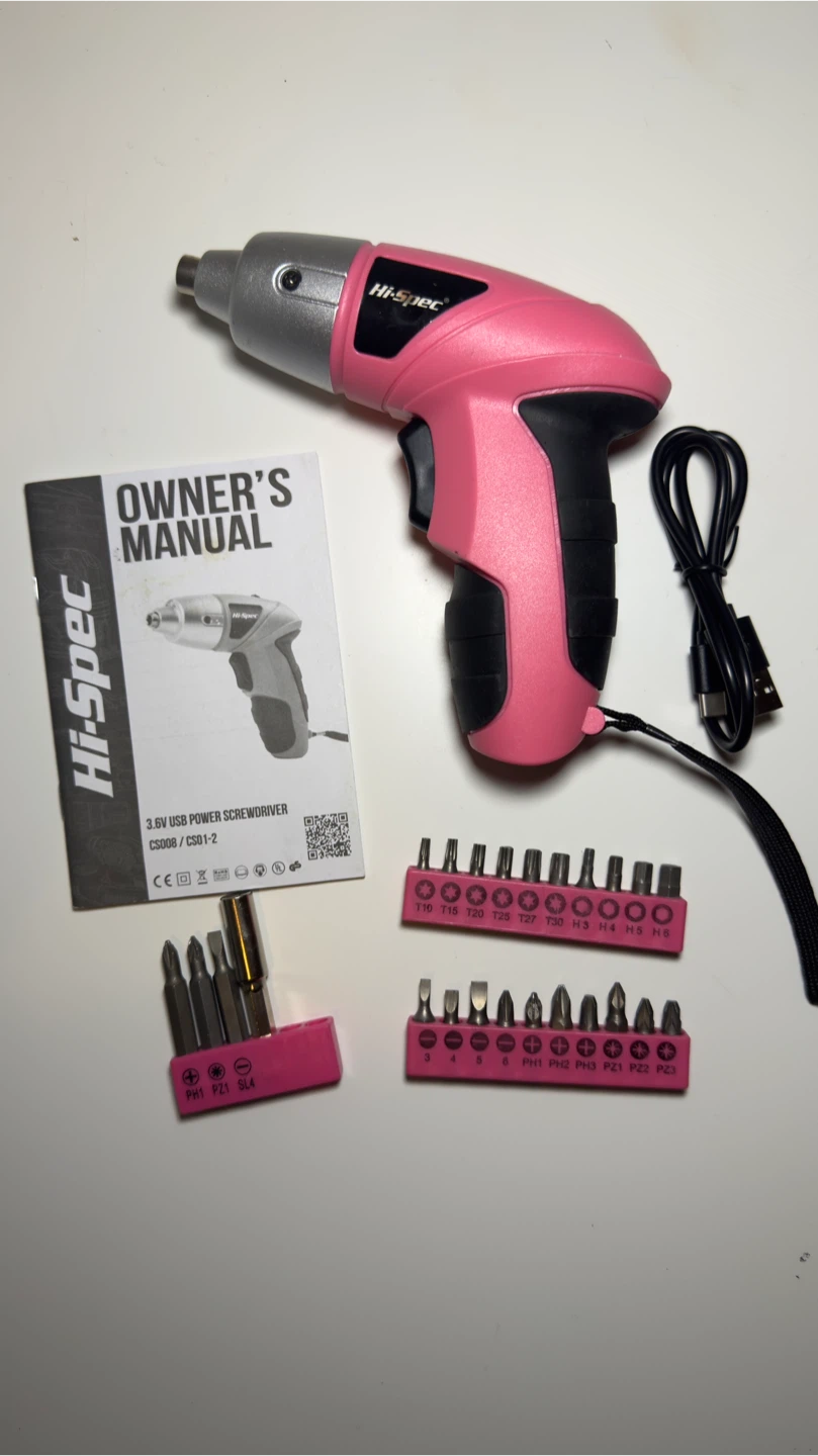 Hi-Spec 3.6V Pink Electric Cordless Screwdriver - photo 2