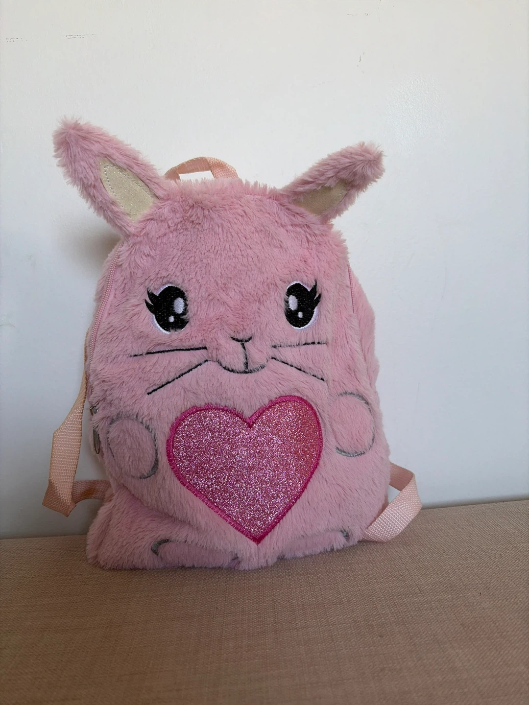 Pink Bunny Plush Backpack