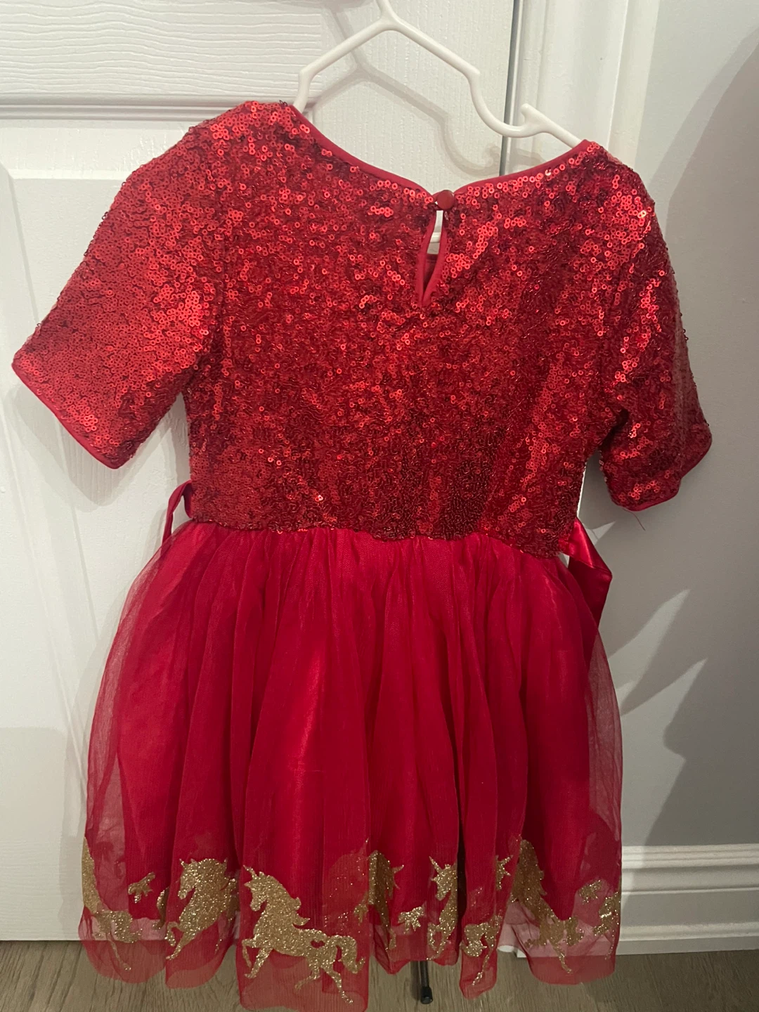 Girls Red Sequin Holiday Dress - photo 2