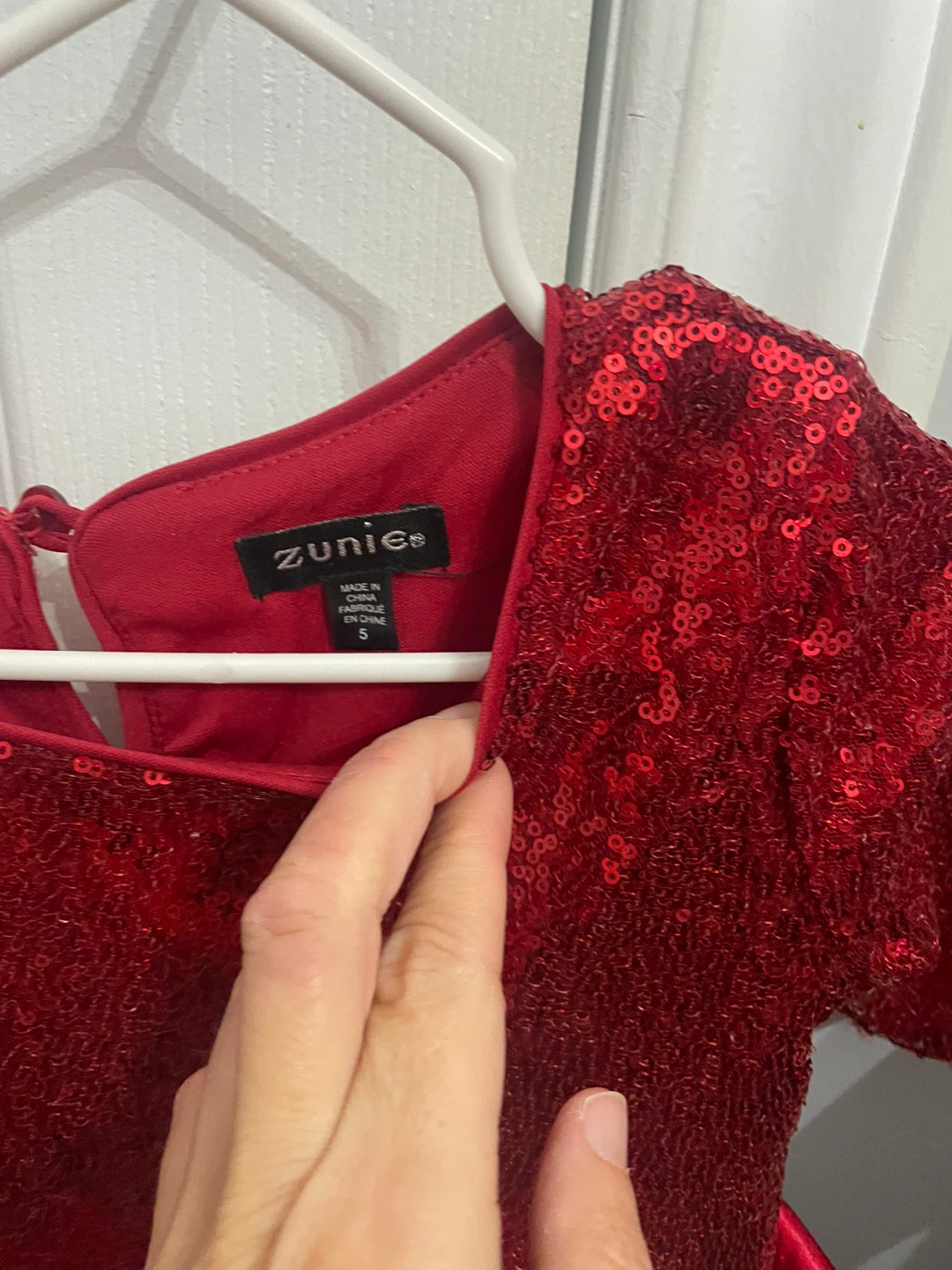 Girls Red Sequin Holiday Dress - photo 3