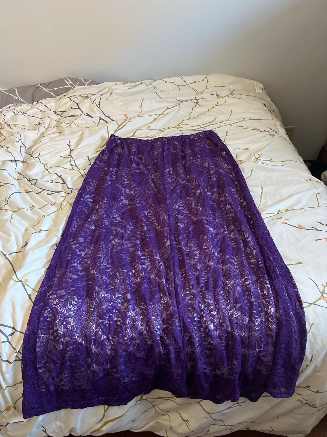 SKK Fashion Purple Lace Maxi Skirt