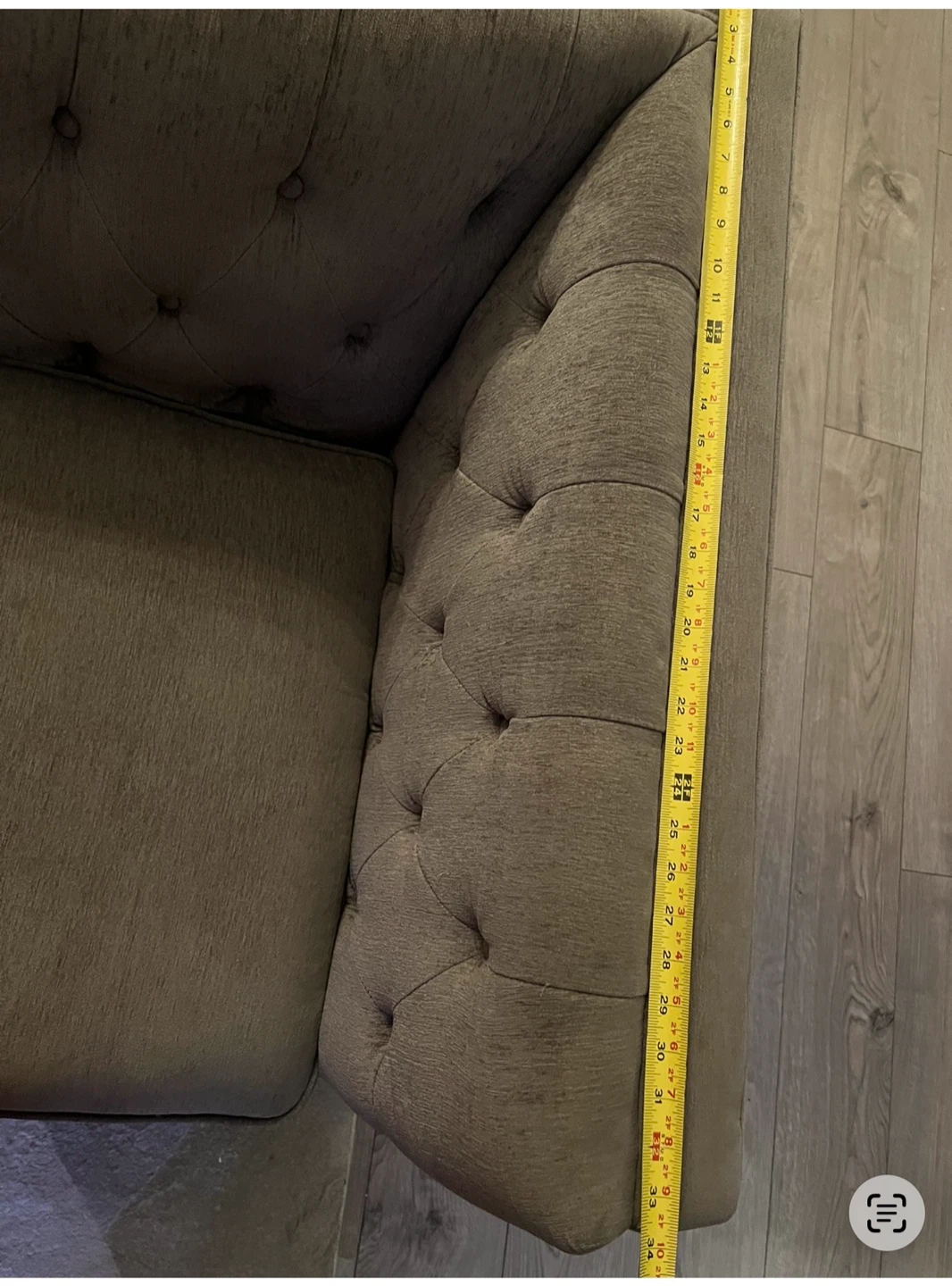 Grey Tufted Fabric Sofa Set - photo 5