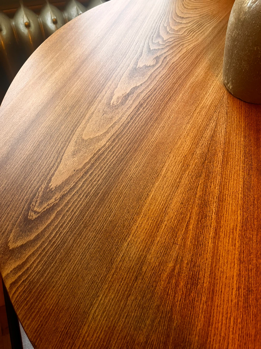 MCM wooden round table and 2 chairs - photo 4