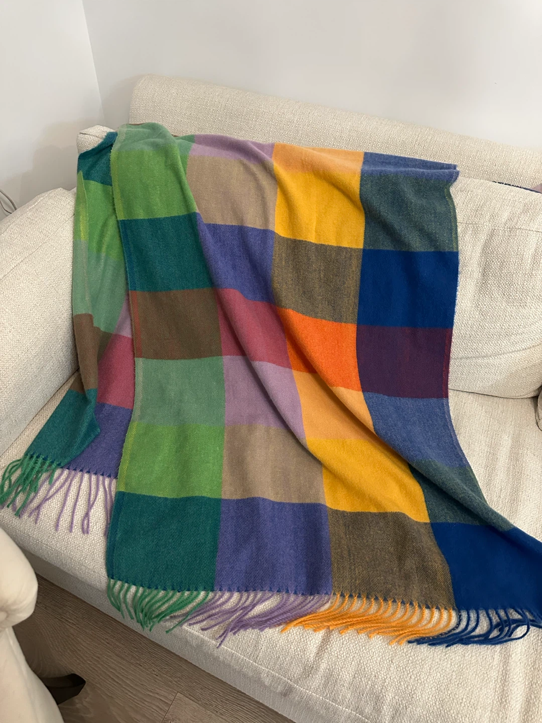 Multicoloured Plaid Scarf/Throw Blanket