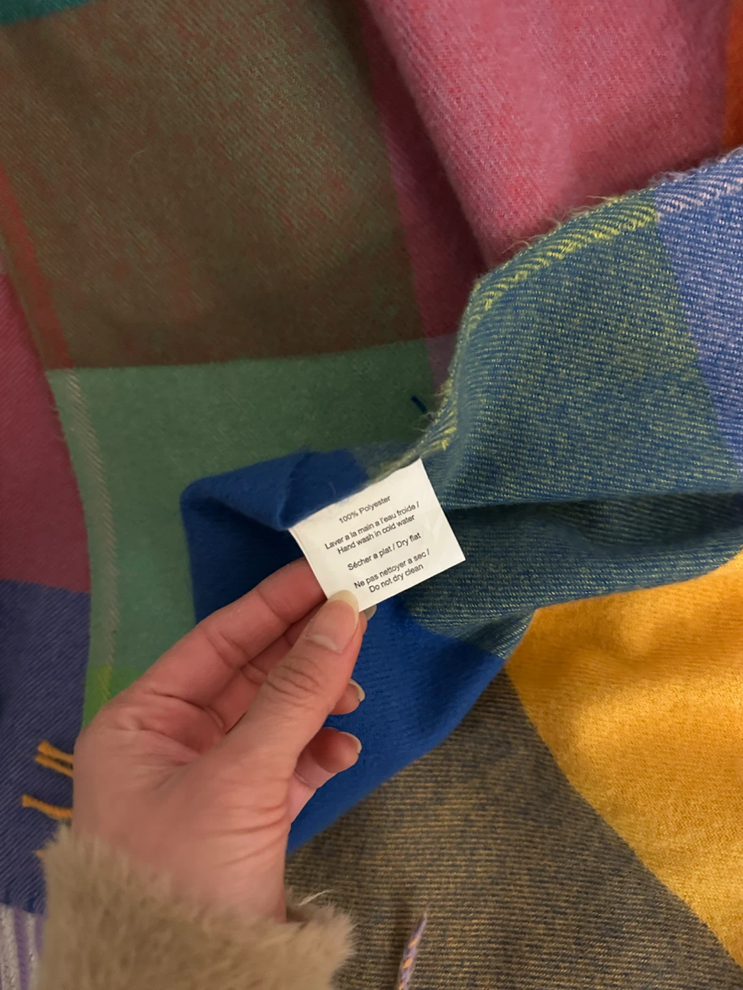 Multicoloured Plaid Scarf/Throw Blanket - photo 2