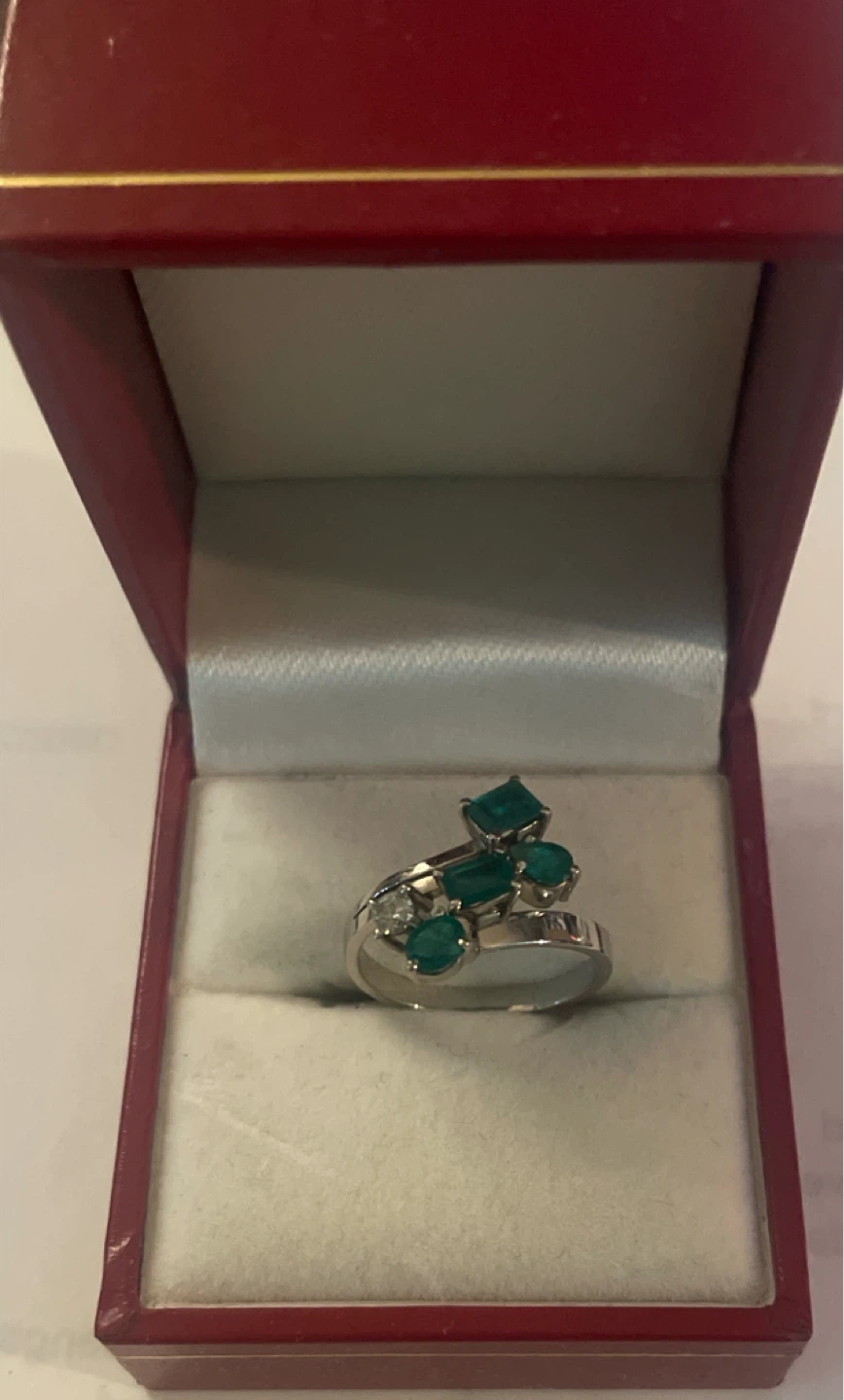 Custom Emeralds and diamond ring