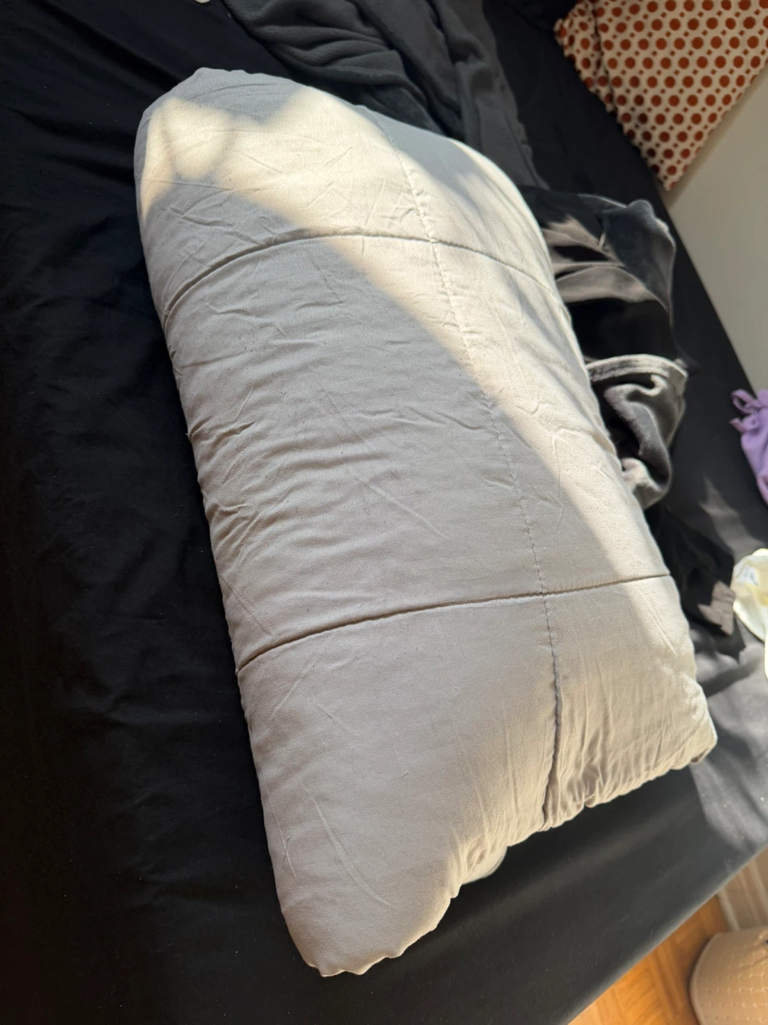 Queen size winter Light grey quilted blanket