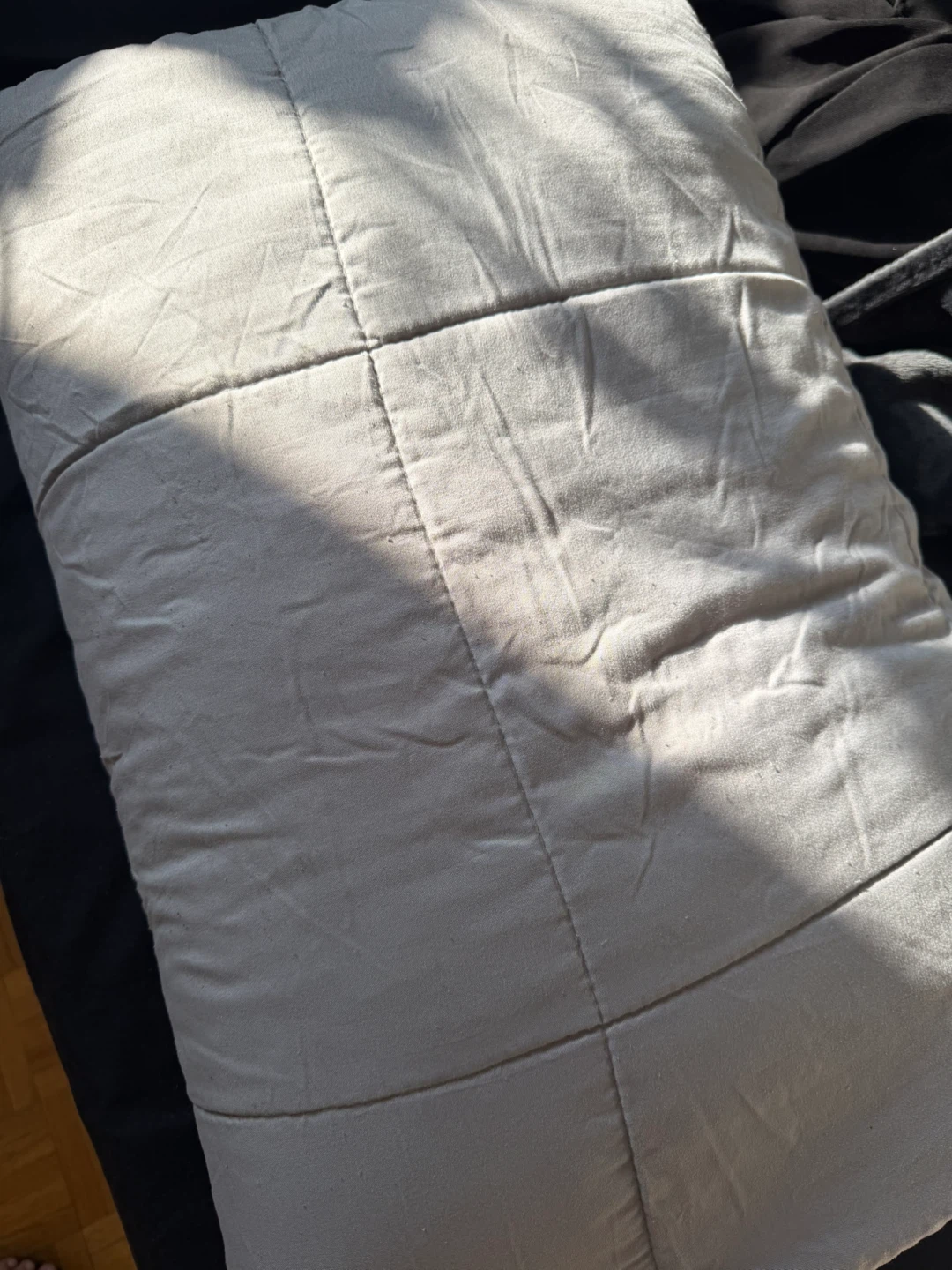 Queen size winter Light grey quilted blanket - photo 2