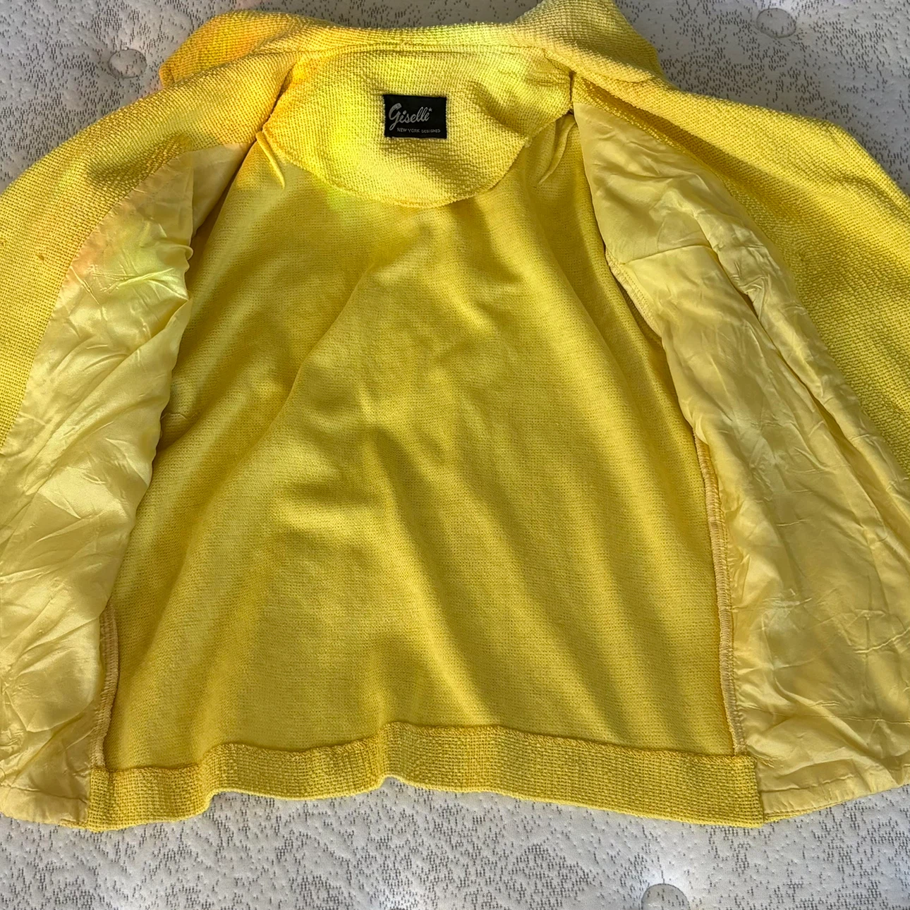 Giselle New York Designed Vintage Yellow Textured Blazer - photo 4