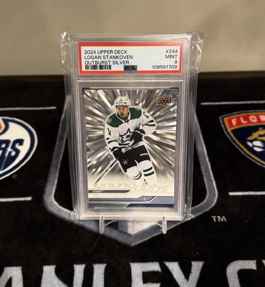 2024 Upper Deck Logan Stankoven Young Guns Silver Outburst PSA 9