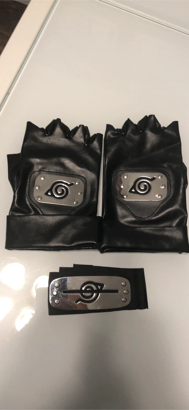 Adult Naruto Anime Cosplay Gloves and Headband Set