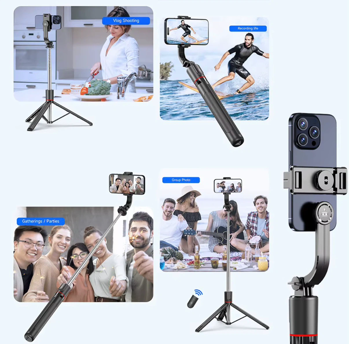 5’7” Selfie Stick Tripod with Bluetooth Remote - photo 5