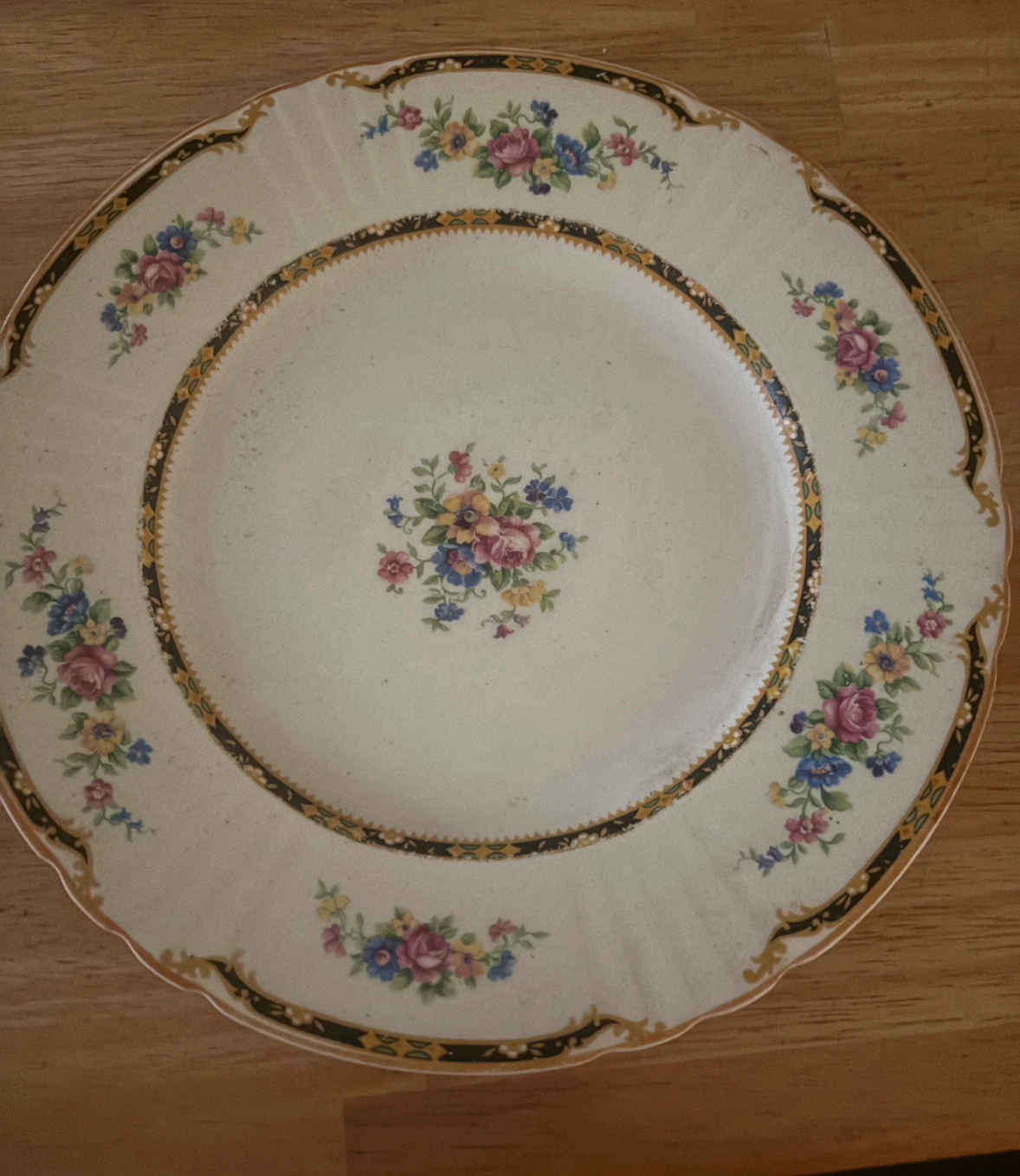 Vintage Myott Staffordshire Plate - Floral