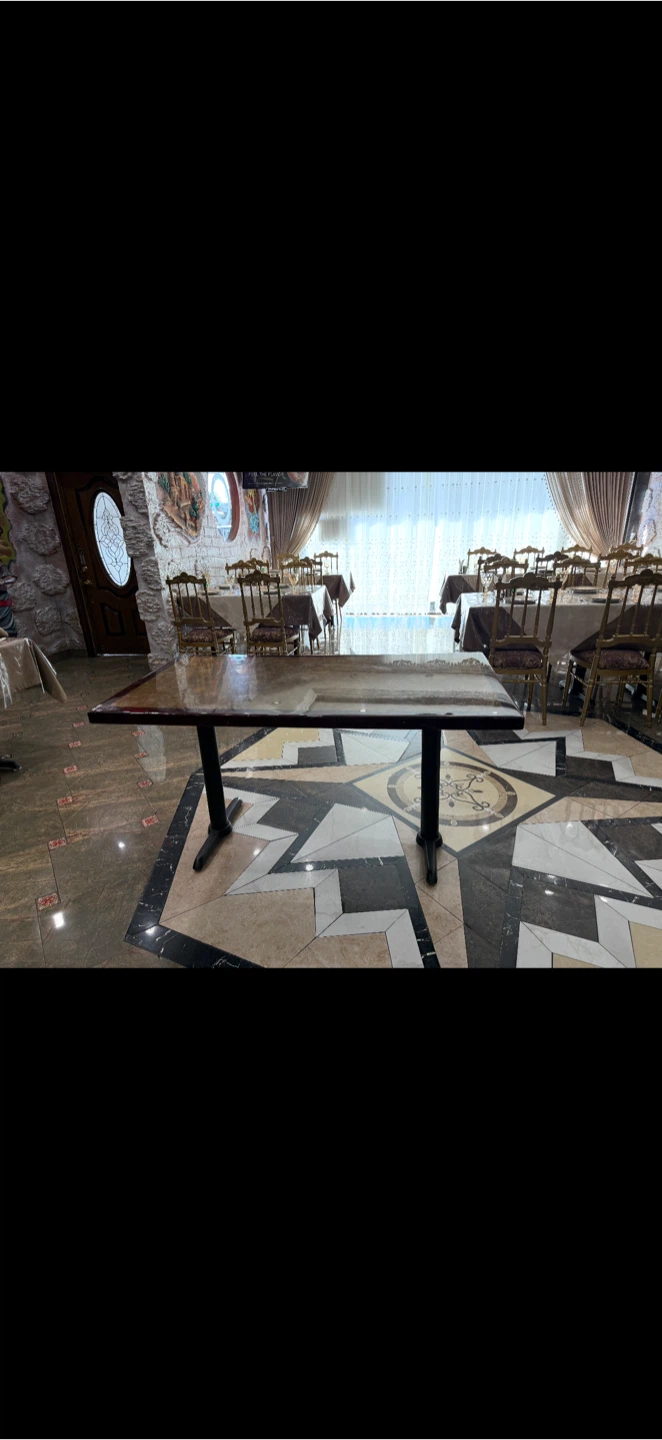 Gold Metal Dining Chairs with Patterned Cushions - photo 5