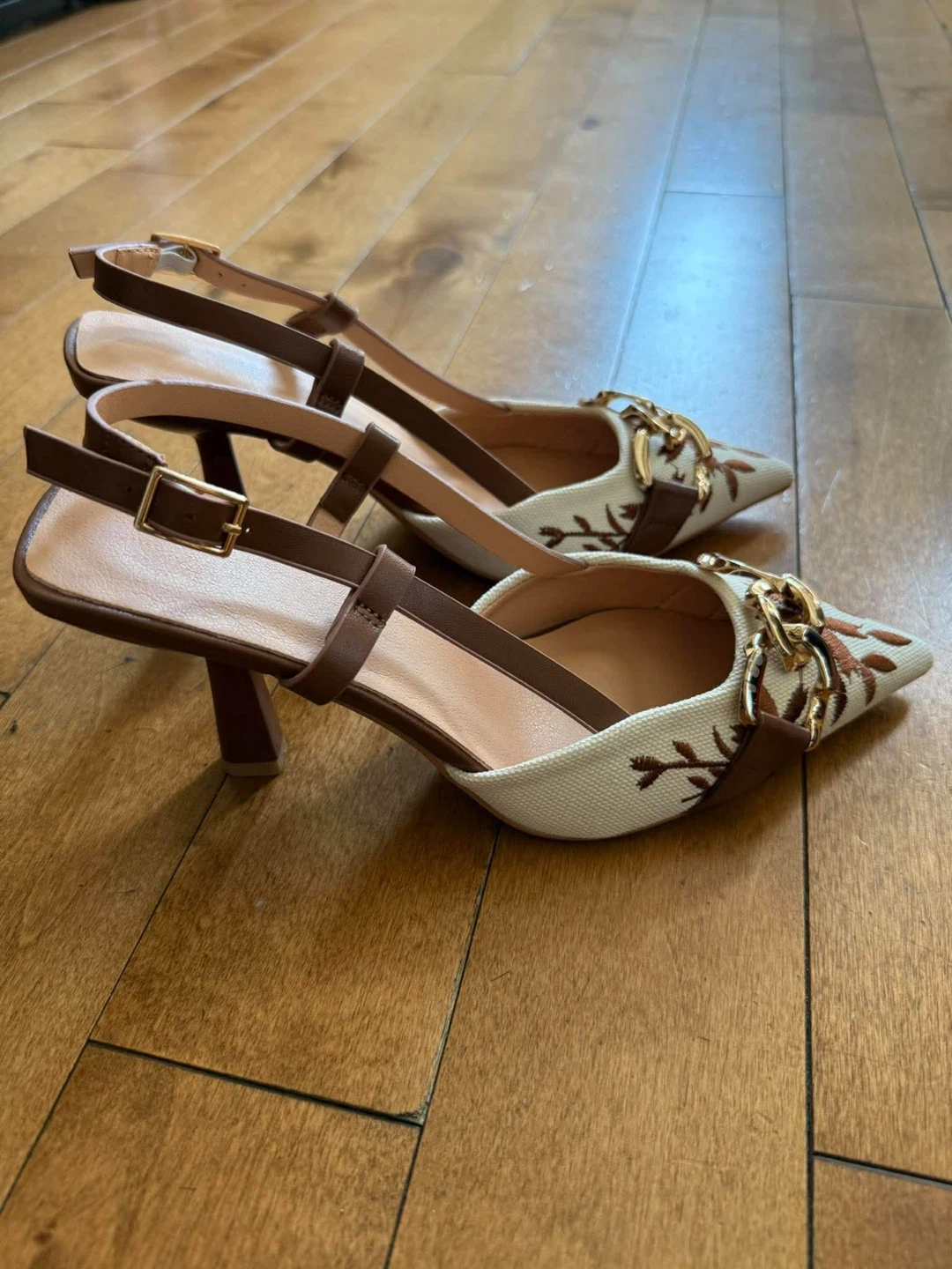 Embroidered Slingback Heels - photo 2