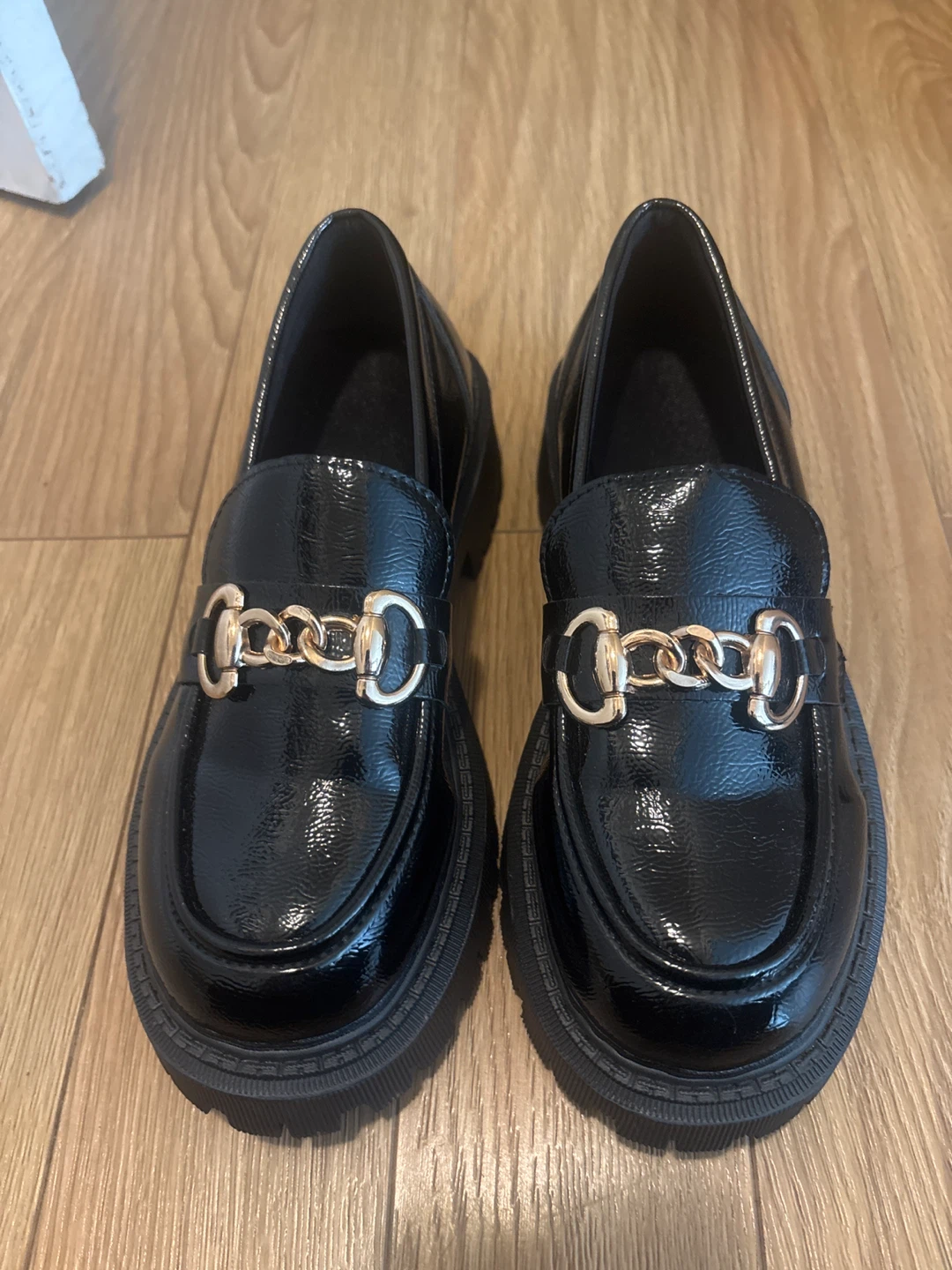 Black Patent Chain Loafers