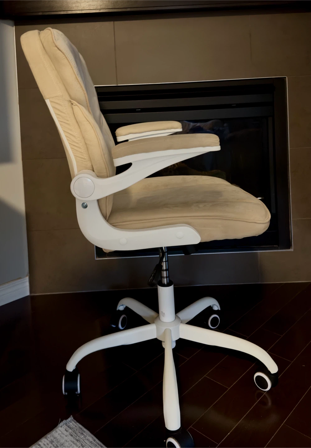 Beige Office Chair with Flip-Up Arms - photo 2