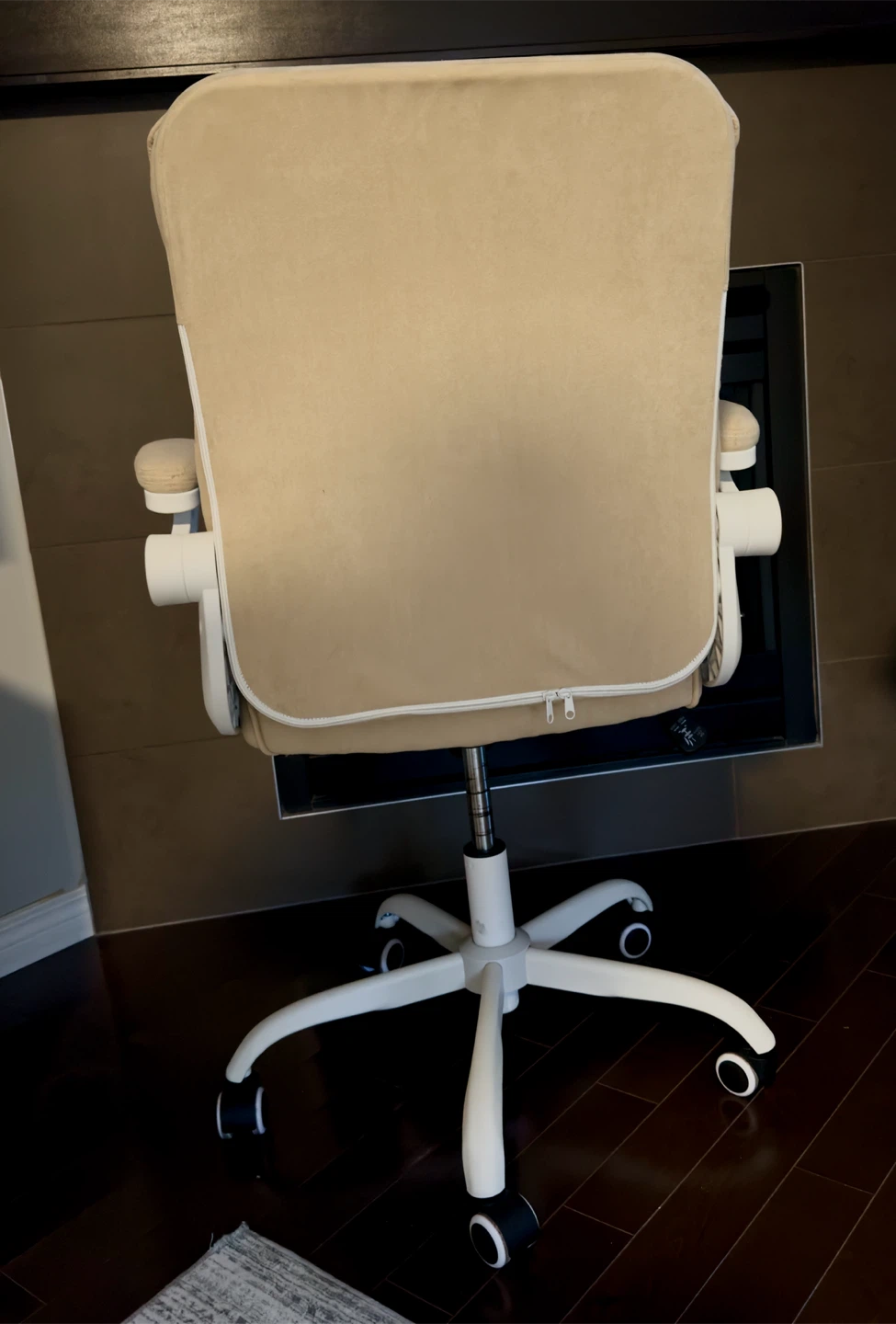Beige Office Chair with Flip-Up Arms - photo 3